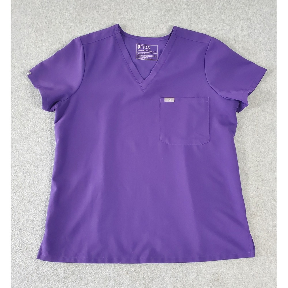 FIGS Scrub Catarina Top Womens Size Large Purple Pulse Technical Collection